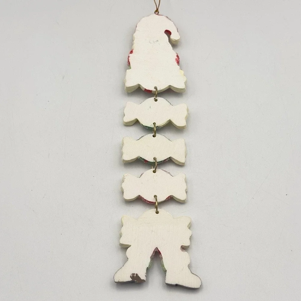Vintage 5 tier Santa Claus‎ Sugar Candy PEACE Christmas Hanging Ornament